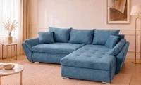 Colțar Extensibil Confort cu Spumă HR, Albastru Mediteranean