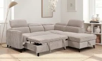 Colțar Extensibil Harmony KF7905 cu Ladă Depozitare, Șezlong Stânga, Gri Deschis 2