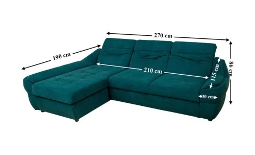 Colțar Extensibil Space Verde Închis - Vega 27 Stânga