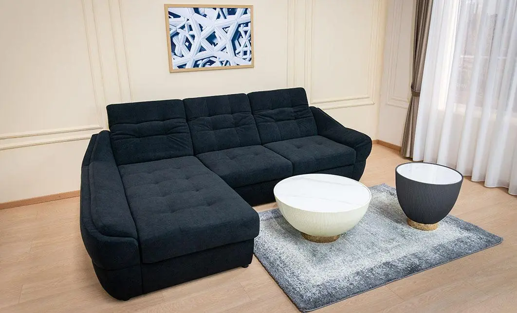 Colțar Extensibil Space Negru- Vega 70 Stânga