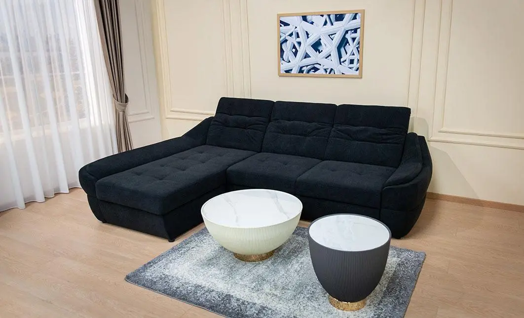 Colțar Extensibil Space Negru- Vega 70 Stânga