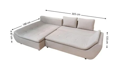 Colțar Extensibil Relax Bej Deschis - Vega 03 Stânga
