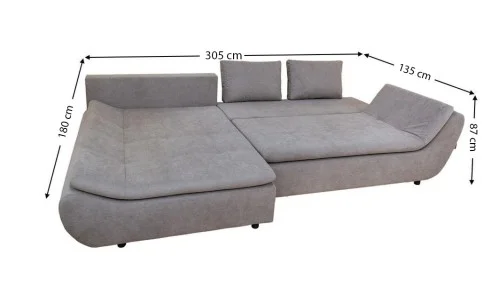 Colțar Extensibil Relax Gri - Vega 06 Stânga