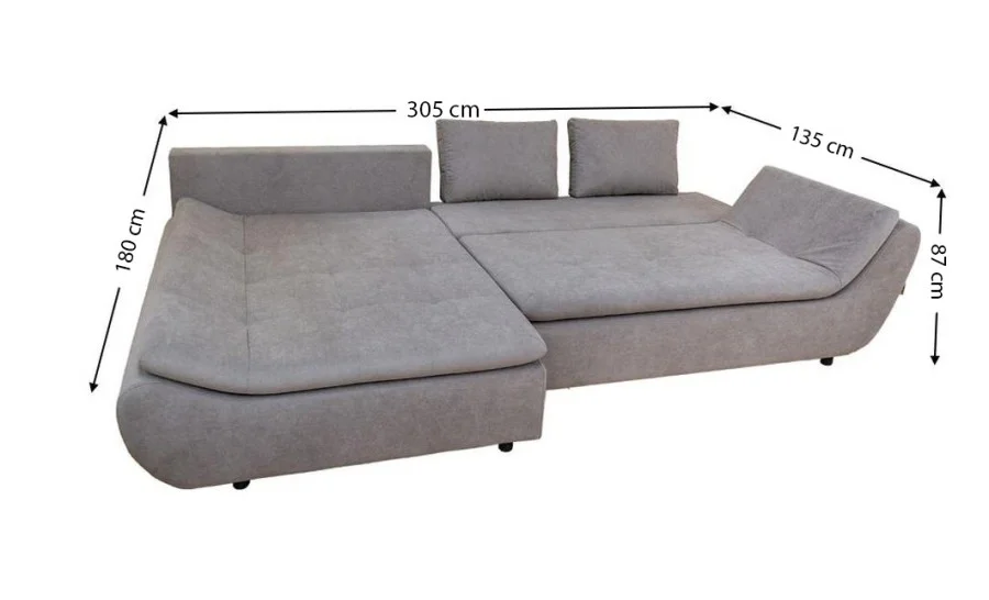 Colțar Extensibil Relax Gri - Vega 06 Stânga 1