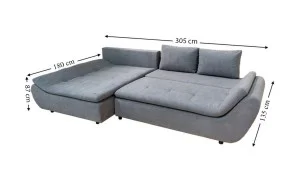 Colțar Extensibil Relax Gri Deschis - Vega 33 Stânga