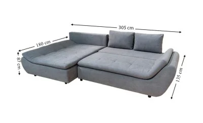 Colțar Extensibil Relax Gri Deschis - Vega 33 Stânga