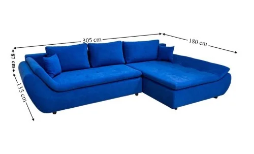 Colțar Extensibil Relax Albastru - Vega 38 Dreapta