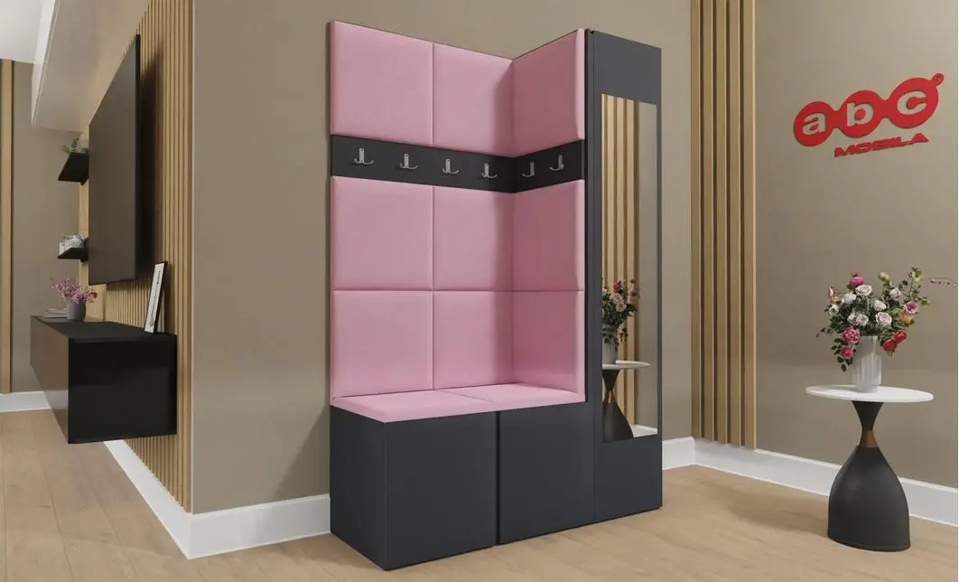 Cuier Hol Luca 5, Grafit/Roz - Manila 09