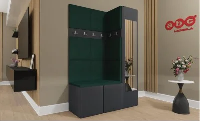 Cuier Hol Luca 5, Grafit/Verde - Manila 35