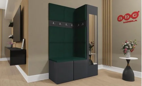 Cuier Hol Luca 5, Grafit/Verde - Manila 35