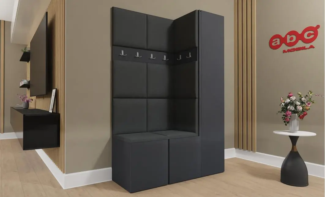 Cuier Hol Luca 6, Grafit/Negru - Manila 18