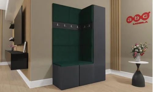 Cuier Hol Luca 6, Grafit/Verde - Manila 35