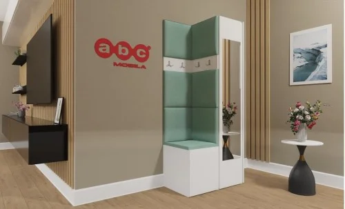 Cuier Hol Luca 7, Alb/Verde menta - Manila 11