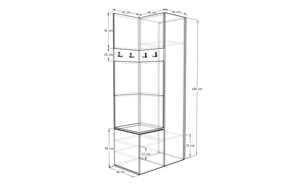 Cuier Hol Luca 8, Alb/Maro - Manila 04 1