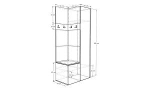 Cuier Hol Luca 8, Grafit/Negru - Manila 18