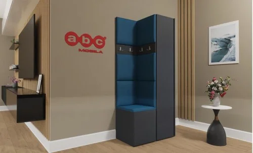 Cuier Hol Luca 8, Grafit/Albastru - Manila 26