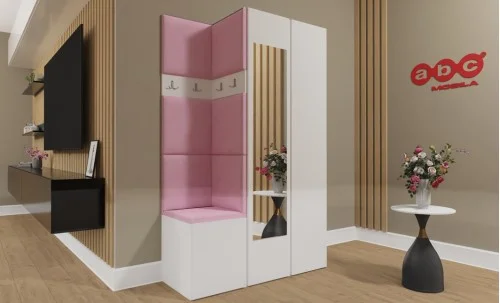 Cuier Hol Luca 3, Alb/Roz - Manila 09