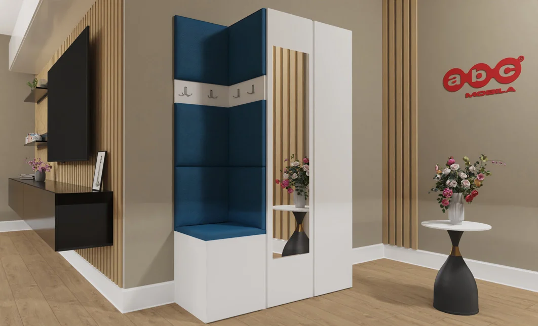 Cuier Hol Luca 3, Alb/Albastru - Manila 26