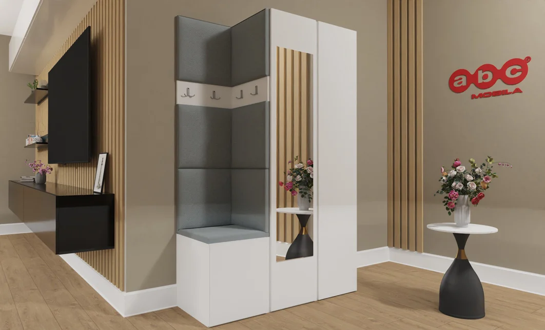 Cuier Hol Luca 3, Alb/Gri - Manila 16