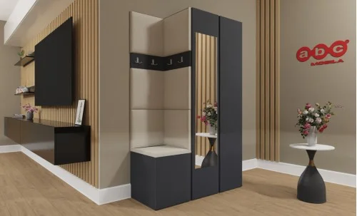 Cuier Hol Luca 3, Grafit/Crem - Manila 02