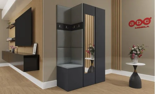 Cuier Hol Luca 3, Grafit/Gri - Manila 16