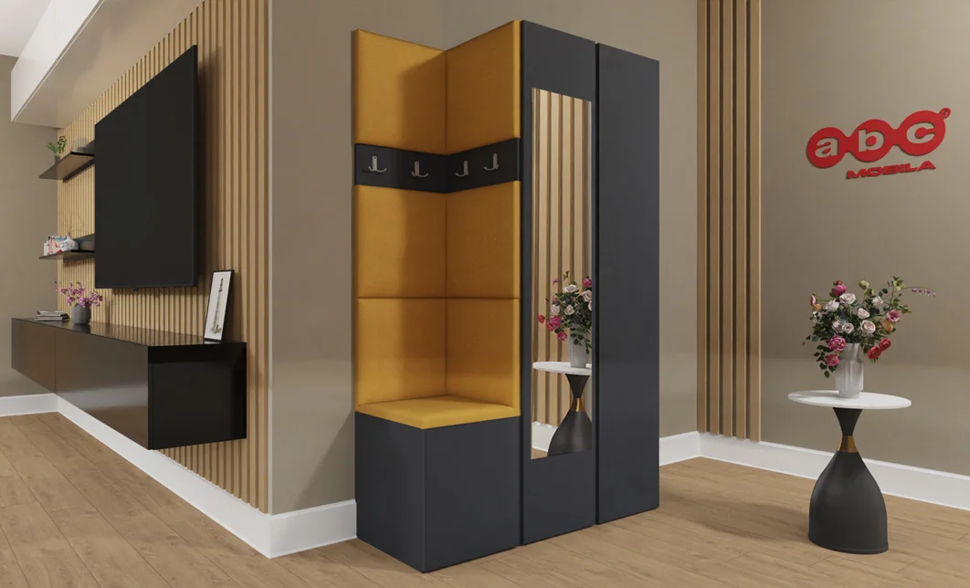 Cuier Hol Luca 3, Grafit/Galben - Manila 32