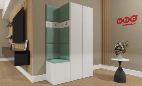 Cuier Hol Luca 4, Alb/Verde menta - Manila 11