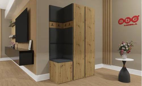 Cuier Hol Luca 4, Artisan/Negru - Manila 18