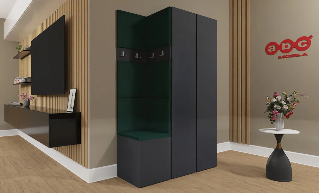 Cuier Hol Luca 4, Grafit/Verde - Manila 35