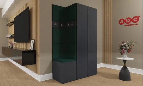 Cuier Hol Luca 4, Grafit/Verde - Manila 35