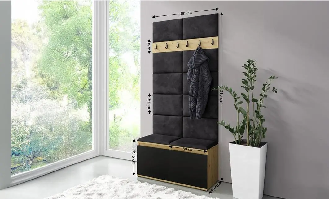 Cuier Hol Max 1, Artisan/Negru - Trinity 16 1