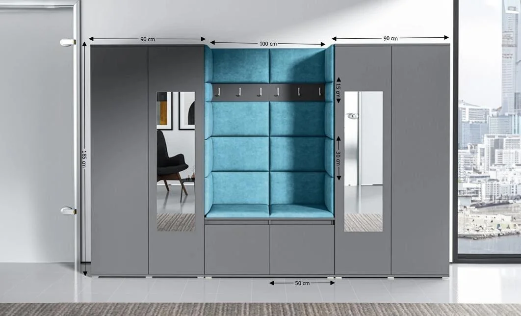 Cuier Hol Max 10, Grafit/ Albastru - Trinity 13 1