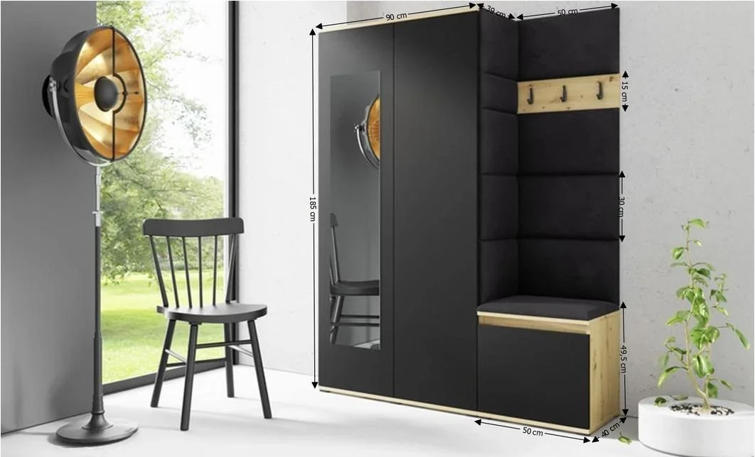 Cuier Hol Max 11, Artisan/Negru - Trinity 16 1