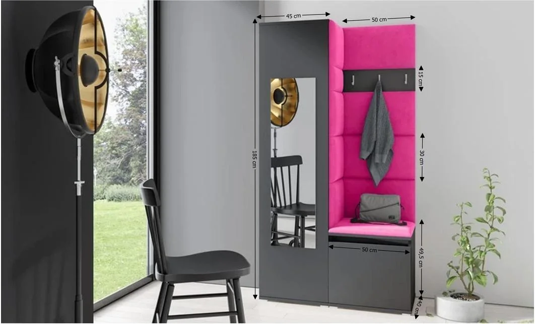 Cuier Hol Max 13, Grafit/ Roz - Trinity 10 1