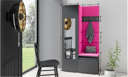 Cuier Hol Max 13, Grafit/ Roz - Trinity 10