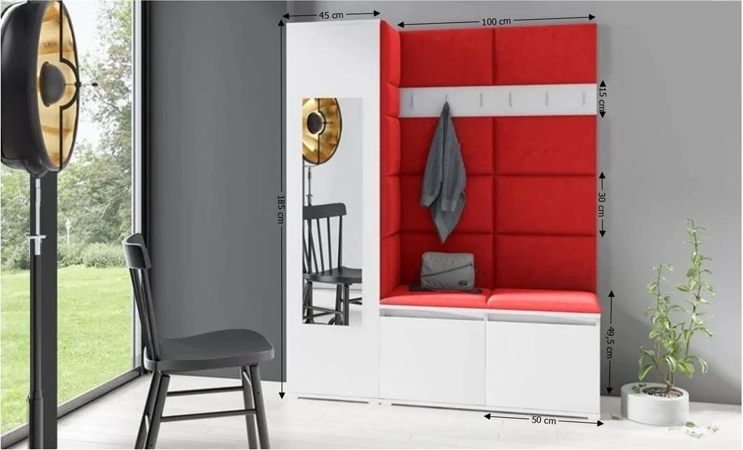 Cuier Hol Max 14, Alb/Rosu - Trinity 9 1