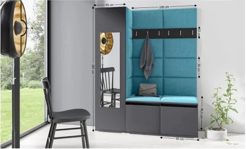 Cuier Hol Max 14, Grafit/Albastru - Trinity 13