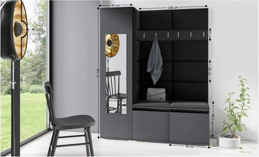 Cuier Hol Max 14, Grafit/Negru - Trinity 16 1