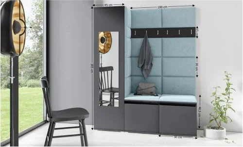 Cuier Hol Max 14, Grafit/Albastru - Trinity 22