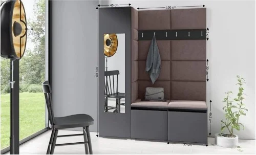 Cuier Hol Max 14, Grafit/Maro - Trinity 8