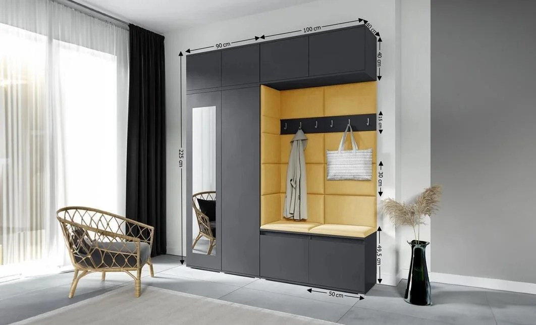 Cuier Hol Max 16, Grafit/ Galben - Trinity 18 1