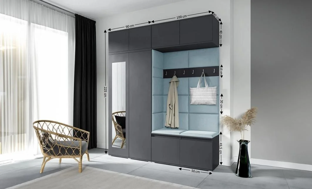Cuier Hol Max 16, Grafit/ Albastru - Trinity 22 1