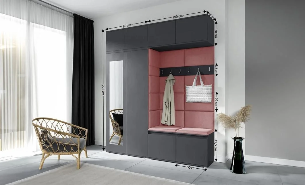 Cuier Hol Max 16, Grafit/ Roz - Trinity 23 1