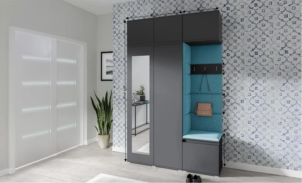 Cuier Hol Max 18, Grafit/ Albastru - Trinity 13 2