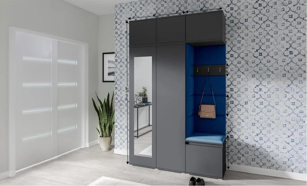 Cuier Hol Max 18, Grafit/ Albastru - Trinity 31 1