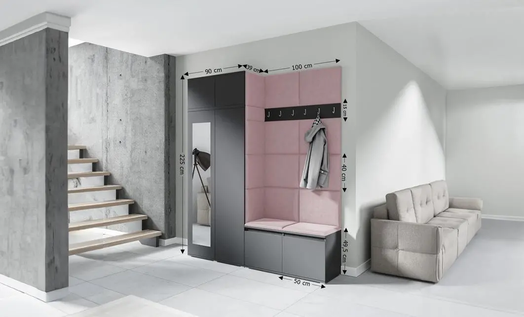 Cuier Hol Max 19, Grafit/ Roz - Trinity 19 1