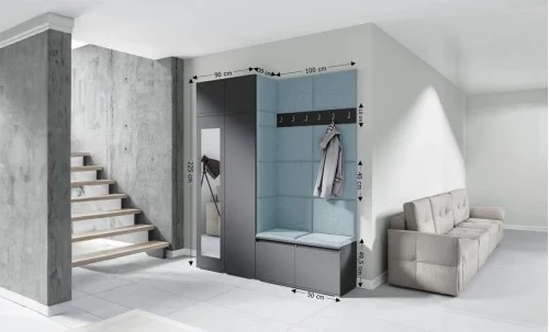 Cuier Hol Max 19, Grafit/ Albastru - Trinity 22