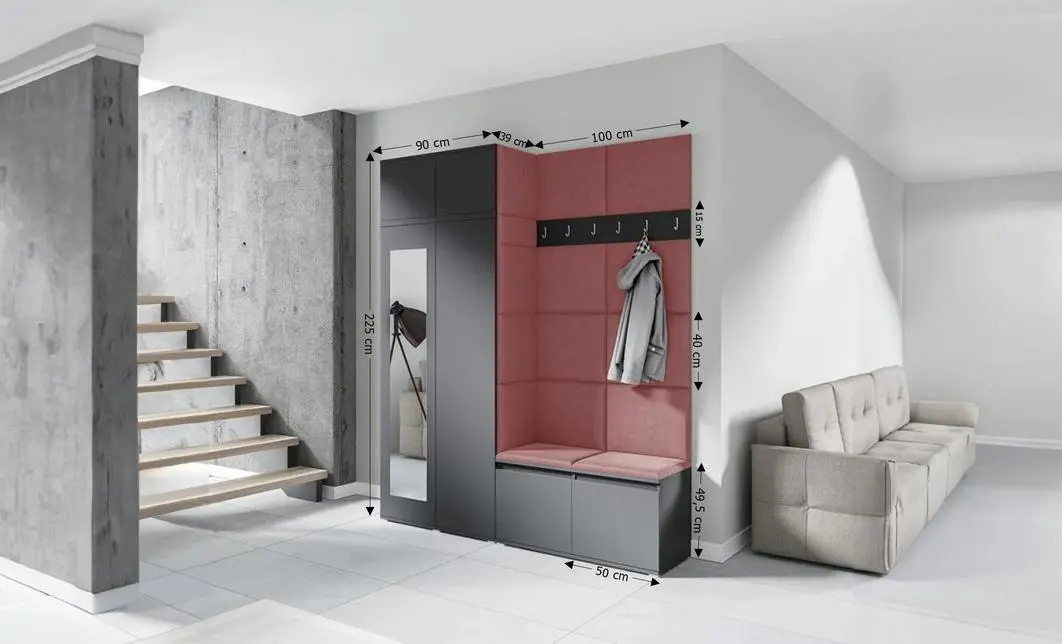 Cuier Hol Max 19, Grafit/ Roz - Trinity 23 1