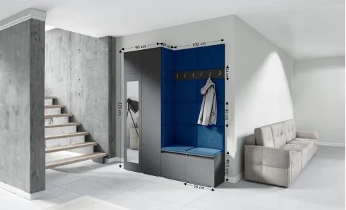 Cuier Hol Max 19, Grafit/ Albastru - Trinity 31