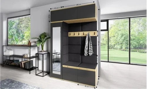 Cuier Hol Max 21, Artisan/ Negru - Trinity 16